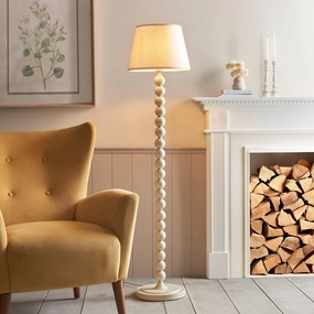 Higgledy White Floor Lamp & Ivy 35cm Vintage White Shade creative lampshade design