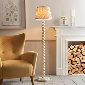 Higgledy White Floor Lamp & Ripple 35cm Coral Pink Shade creative lampshade design