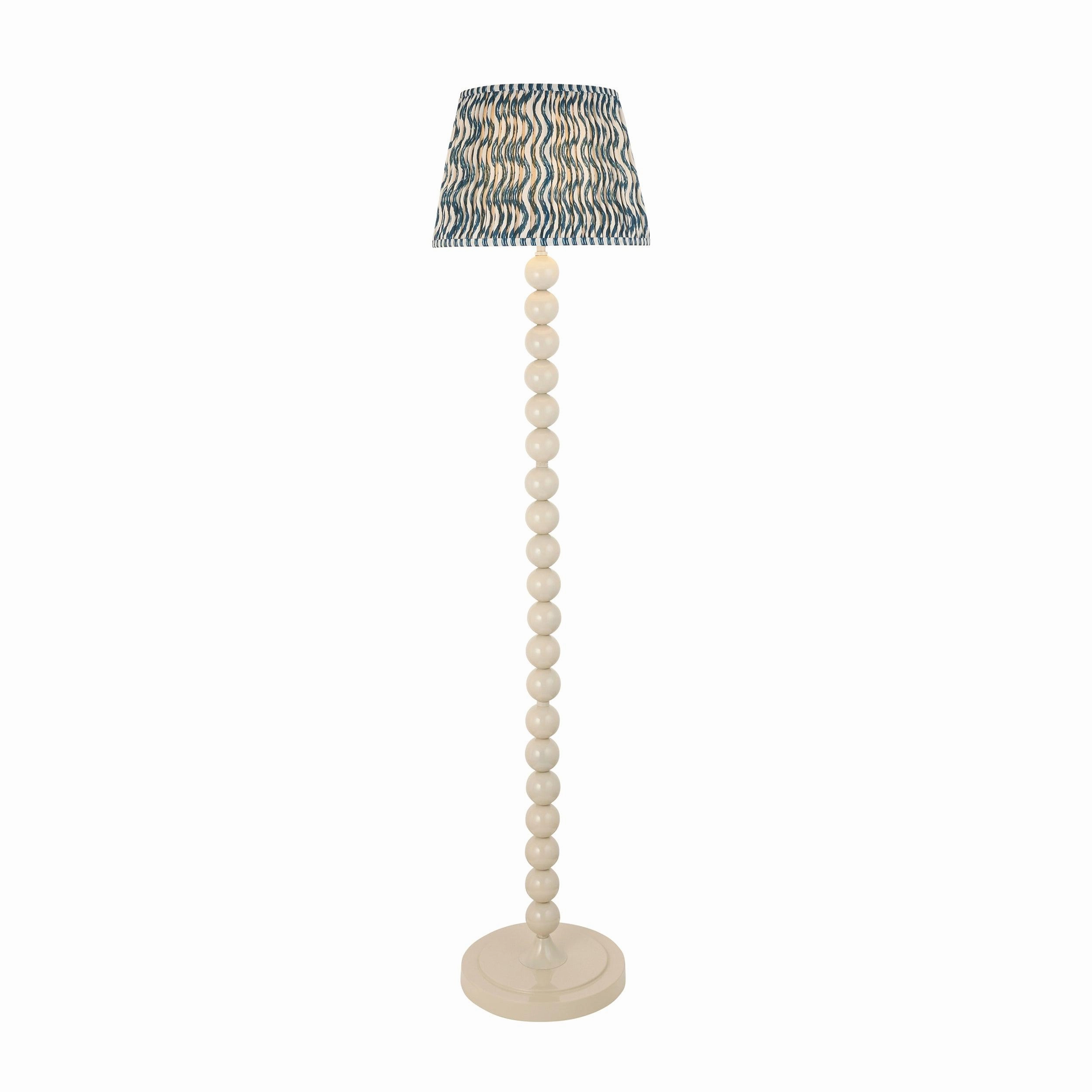Higgledy White Floor Lamp & Ripple 35cm Marlin Blue Shade