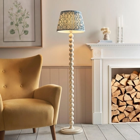 Higgledy White Floor Lamp & Ripple 35cm Marlin Blue Shade creative lampshade design