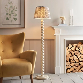 Higgledy White Floor Lamp & Ripple 35cm Pearl Grey Shade creative lampshade design