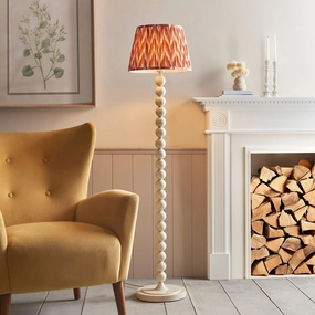 Higgledy White Floor Lamp & Zigzag 35cm Apricot Orange Shade creative lampshade design