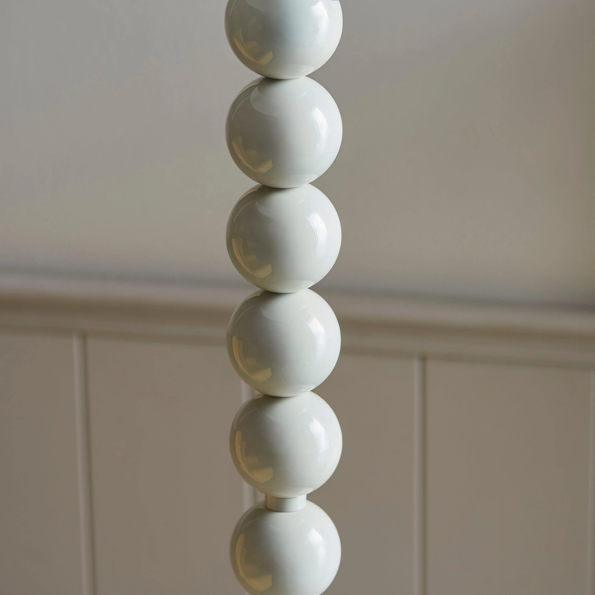 Higgledy White Floor Lamp & Zigzag 35cm Cotswold Green Shade
