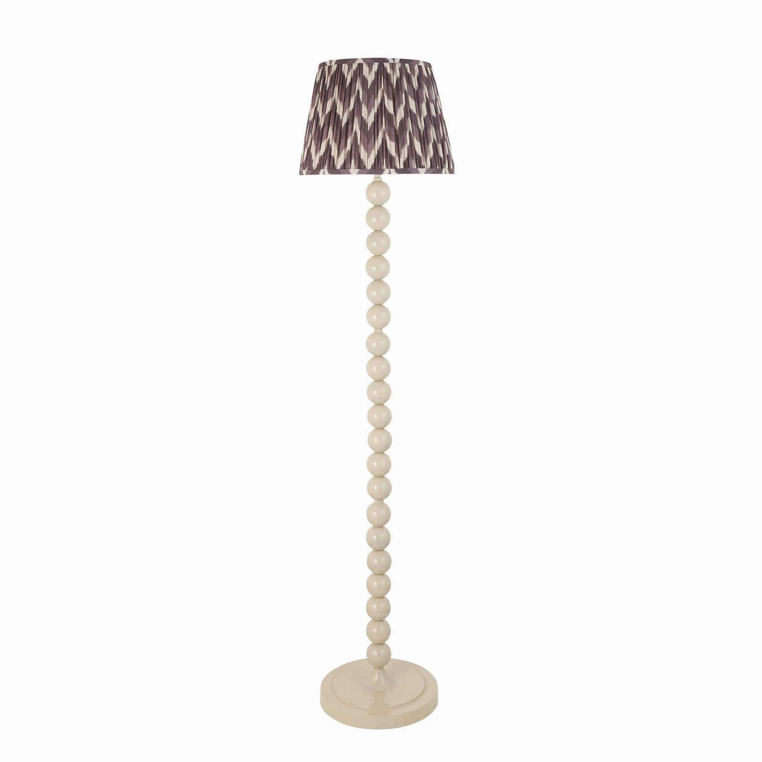 Higgledy White Floor Lamp & Zigzag 35cm Pearl Grey Shade
