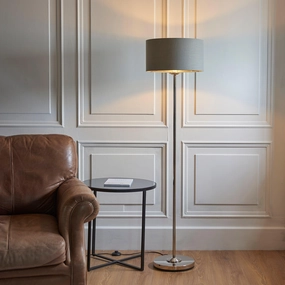 Highclere Nickel Chrome 1 Light Floor Lamp Charcoal Shade creative lampshade design