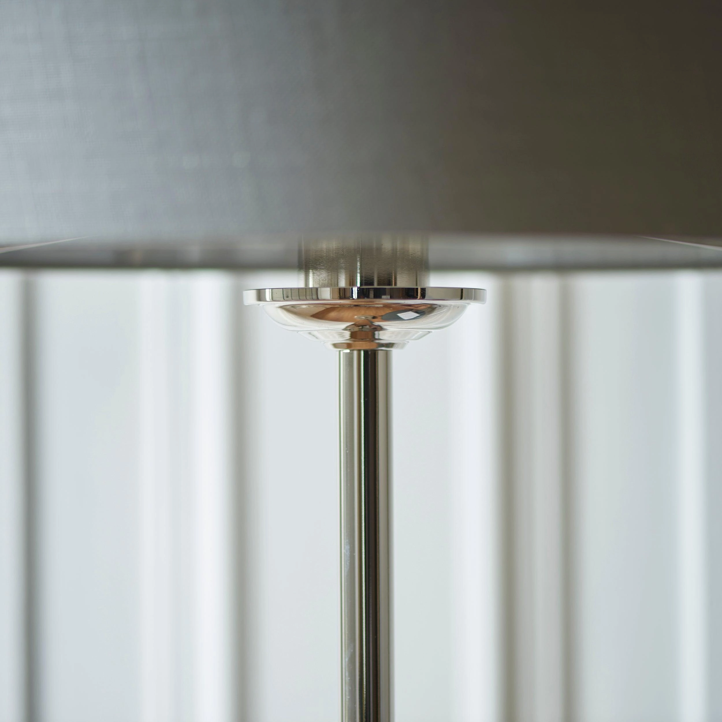 Highclere Nickel Chrome 1 Light Floor Lamp Charcoal Shade