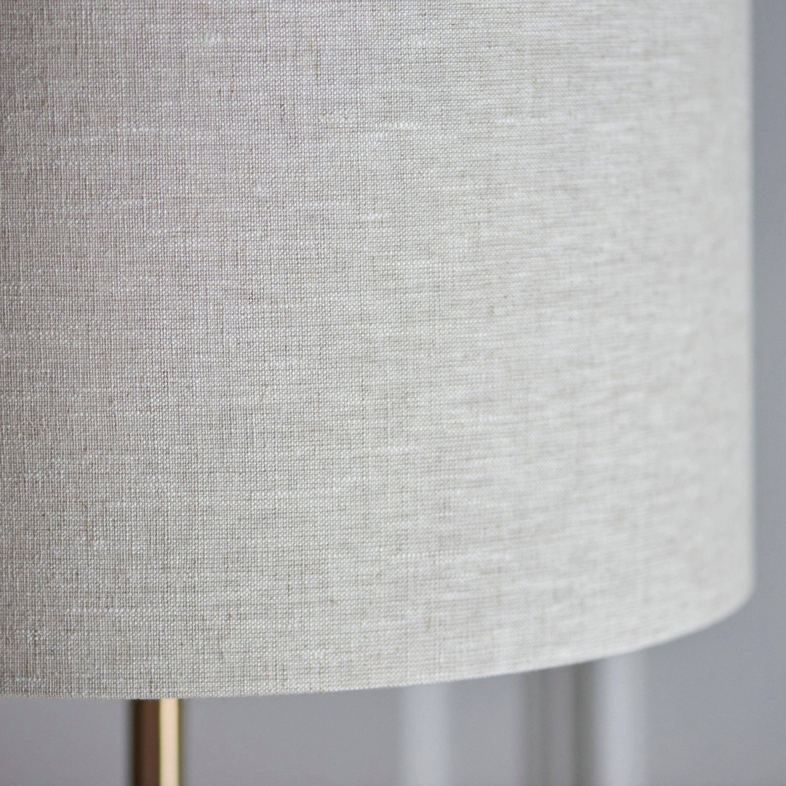 Highclere Vintage Brass 1 Light Floor Lamp Natural Shade