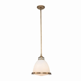 Hinkley Amelia 1 Light Medium Brass Pendant - Frosted Glass soft glow ceiling light