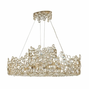 Hinkley Anya Linear Chandelier Ceiling Light - Silver Leaf soft glow ceiling light