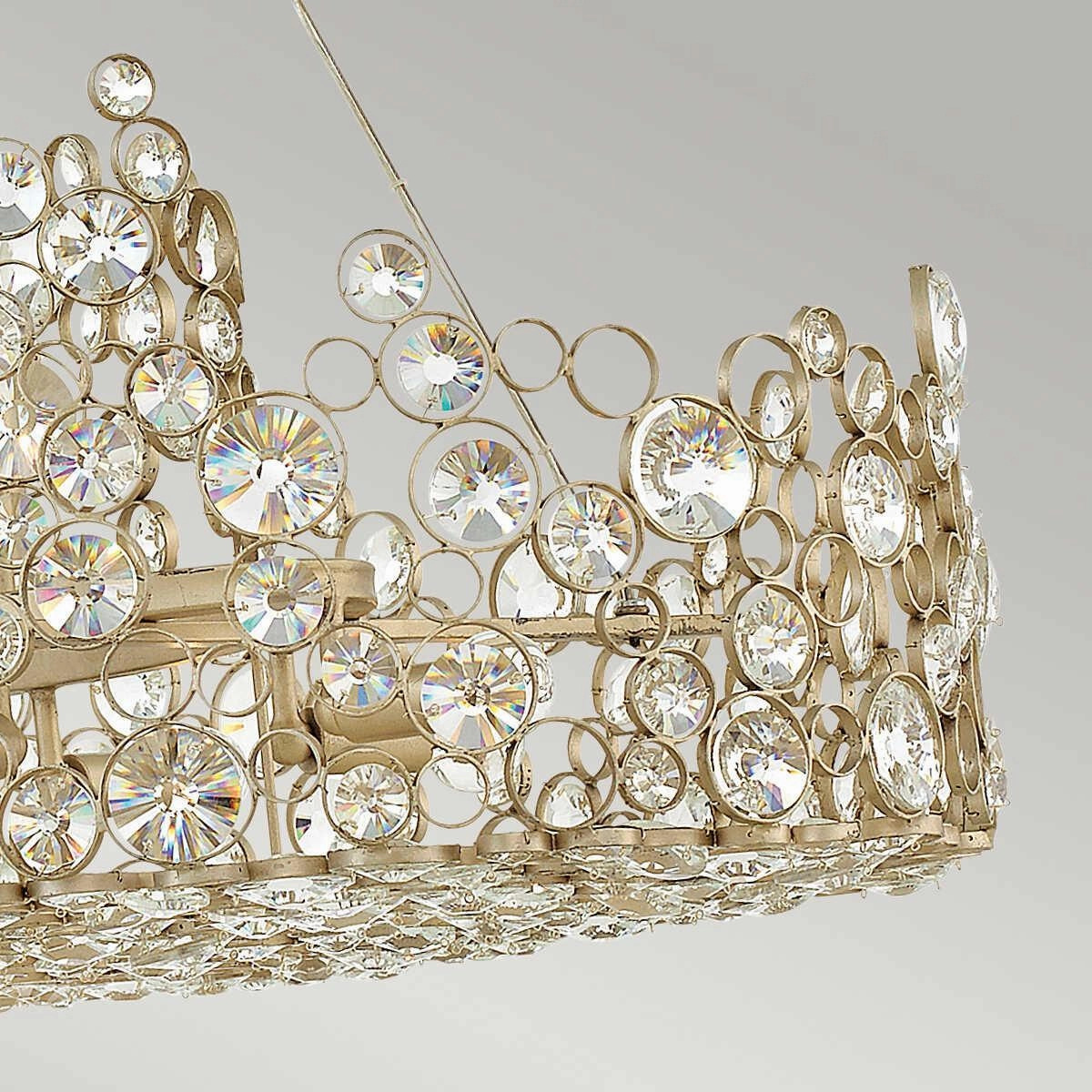 Hinkley Anya Linear Chandelier Ceiling Light - Silver Leaf