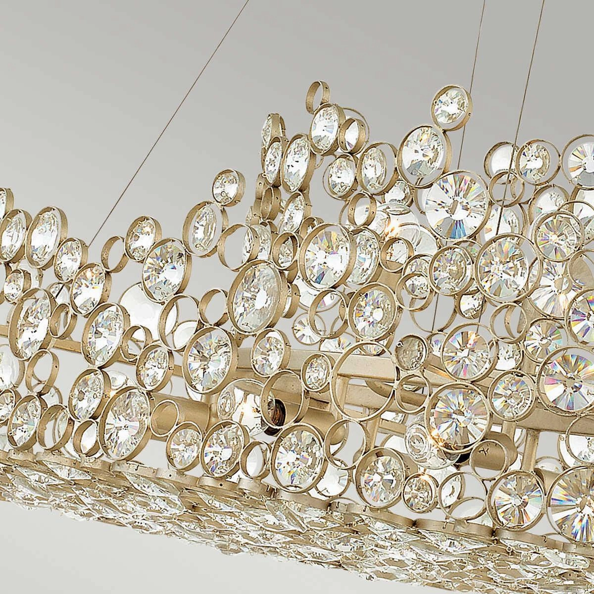Hinkley Anya Linear Chandelier Ceiling Light - Silver Leaf