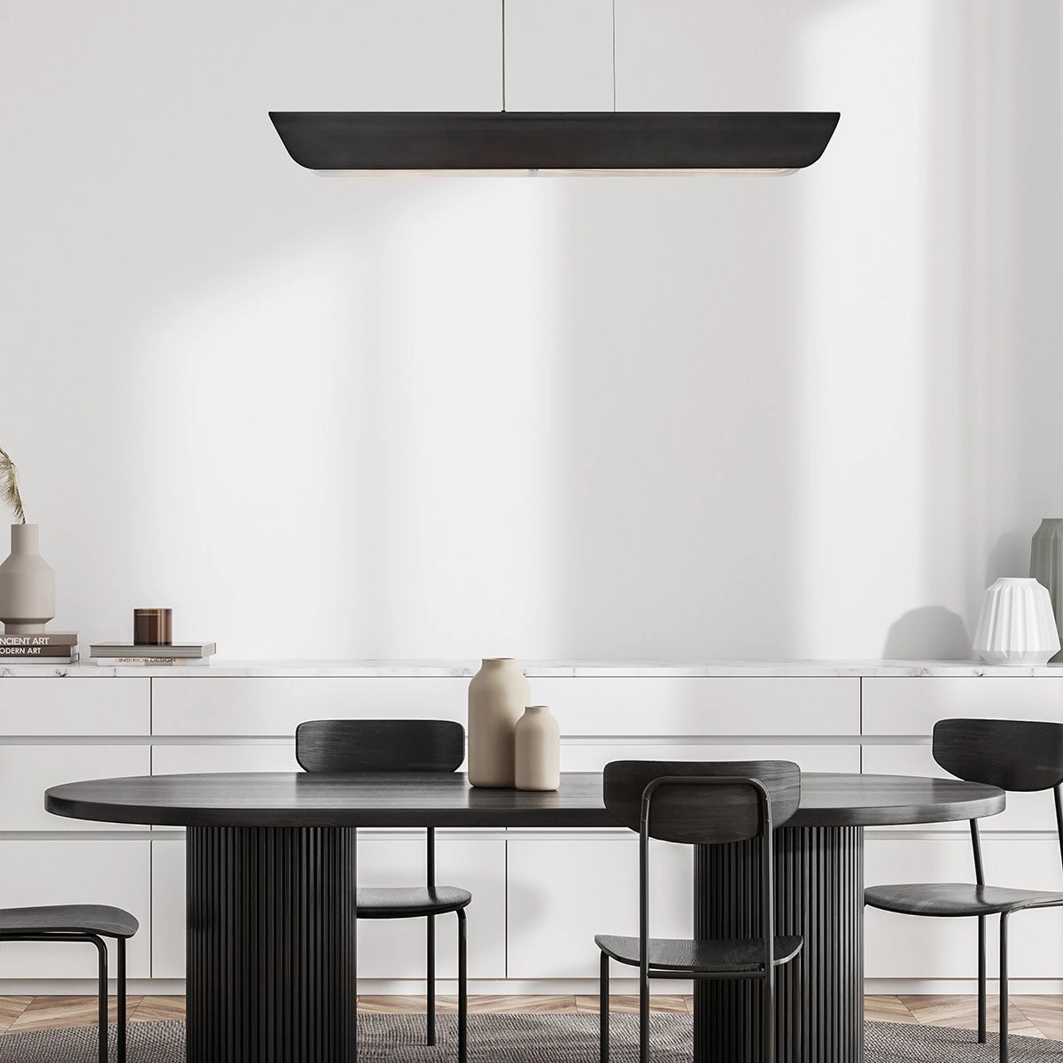 Hinkley Arco Black Linear LED Pendant Light