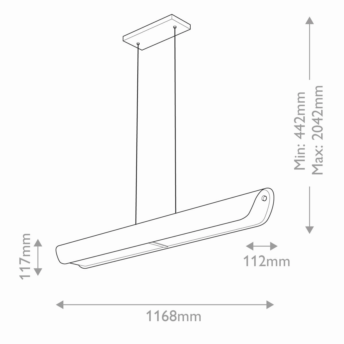 Hinkley Arco Black Linear LED Pendant Light