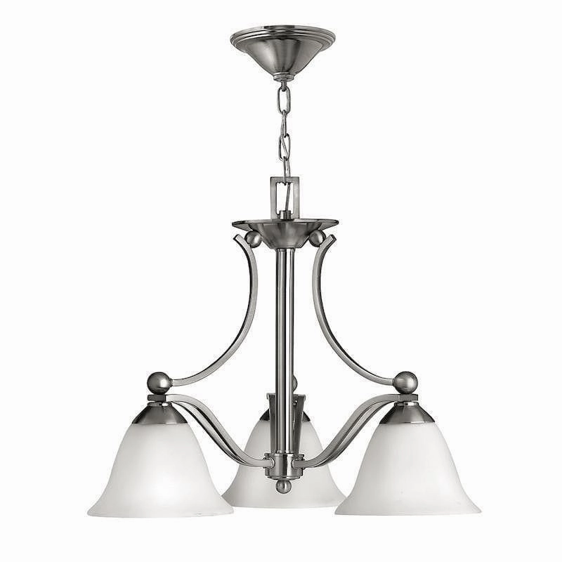 Hinkley Bolla Brushed Nickel 3 Light Chandelier white ceiling lamp