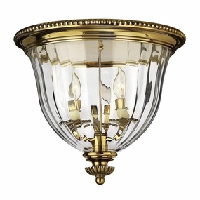 Hinkley Cambridge Brass 2 Light Flush Ceiling Light ambient ceiling fixture