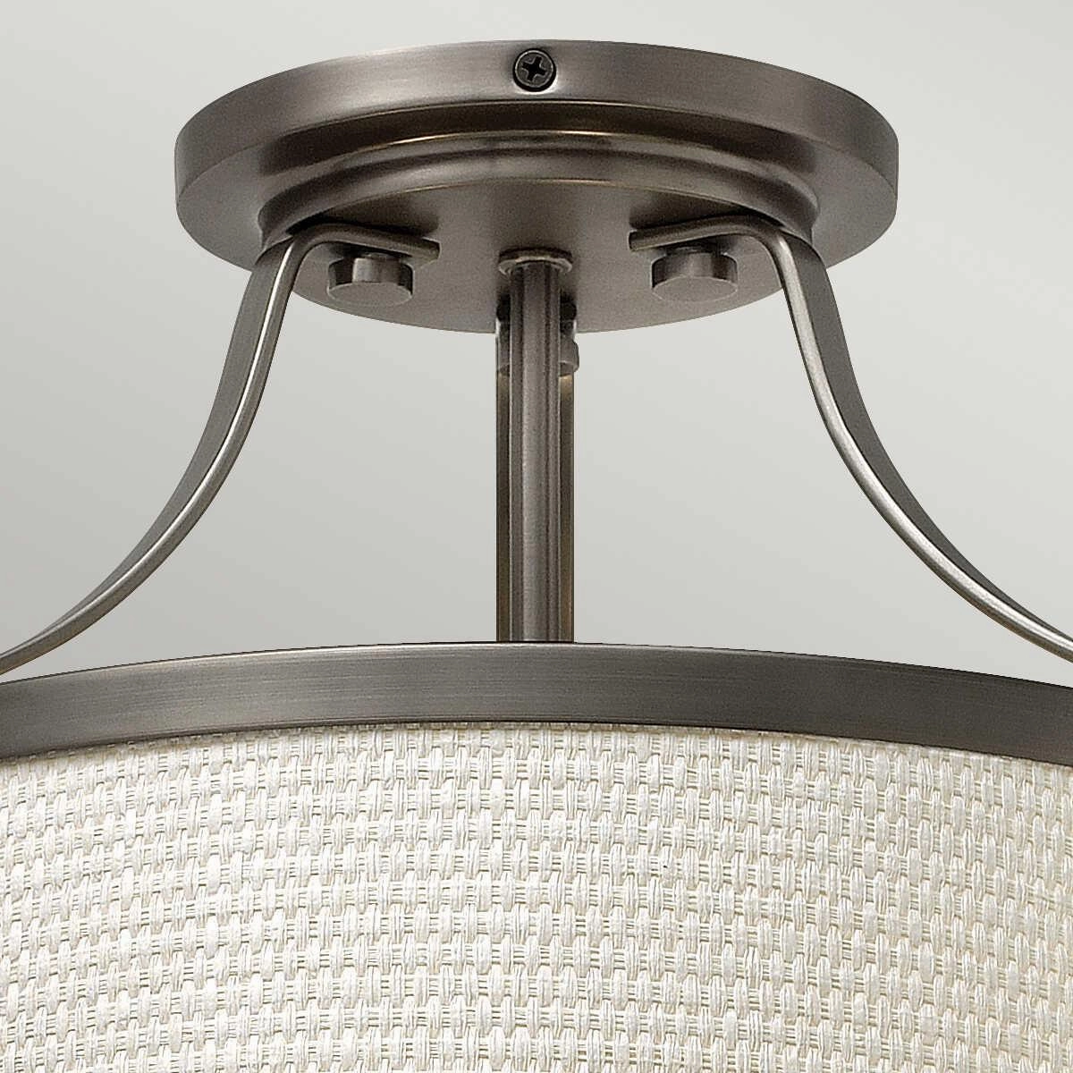 Hinkley Charlotte Antique Nickel Semi-Flush Ceiling Light