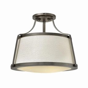 Hinkley Charlotte Antique Nickel Semi-Flush Ceiling Light ambient ceiling fixture