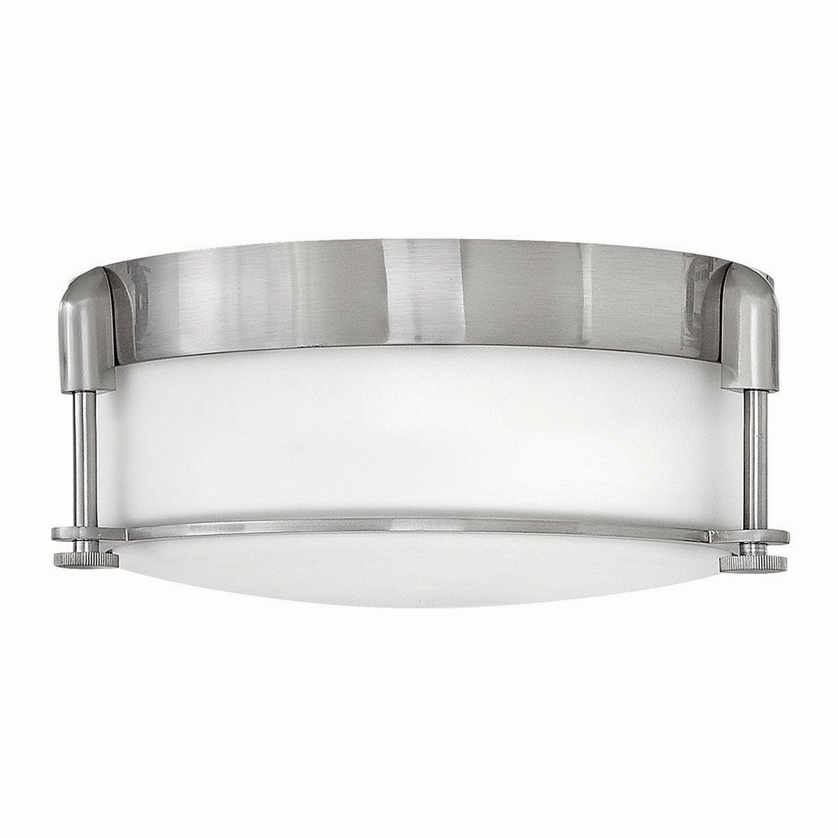 Hinkley Colbin Small Flush Brushed Nickel Bathroom Light ambient ceiling fixture