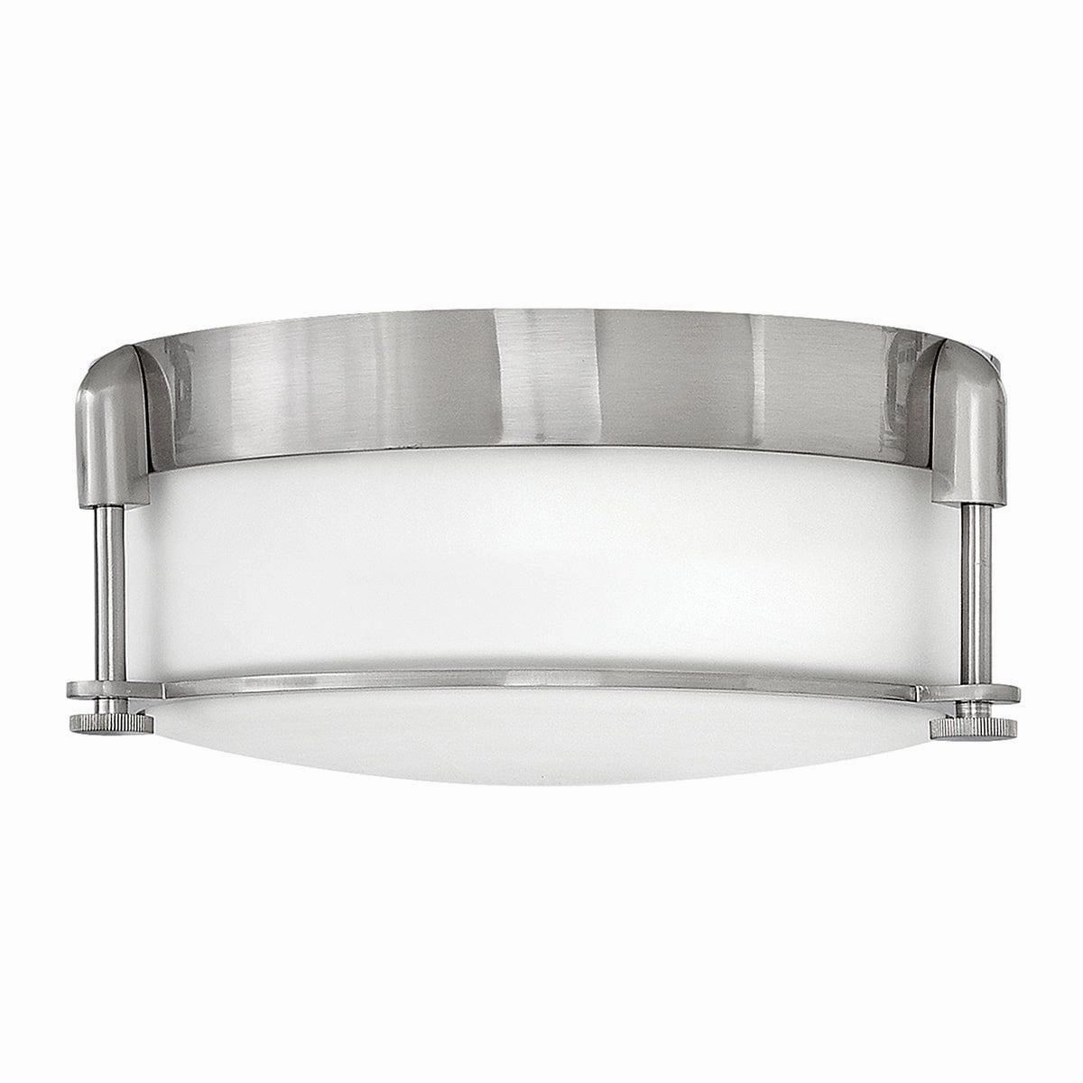 Hinkley Colbin Small Flush Brushed Nickel Bathroom Light Damaged Box white ceiling lamp