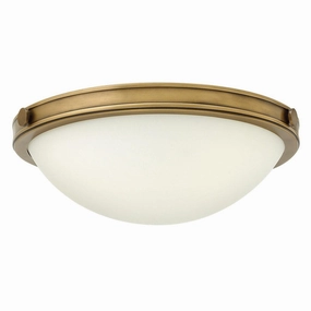 Hinkley Collier 2 Light Small Flush Brass Ceiling Light white ceiling lamp