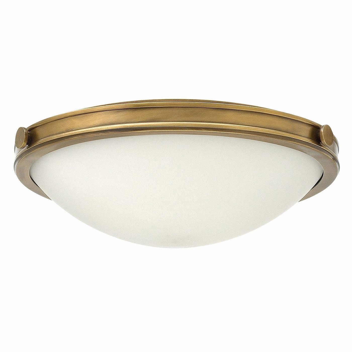 Hinkley Collier 3 Light Large Flush Brass Ceiling Light soft glow ceiling light