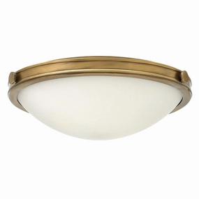 Hinkley Collier 3 Light Large Flush Brass Ceiling Light soft glow ceiling light