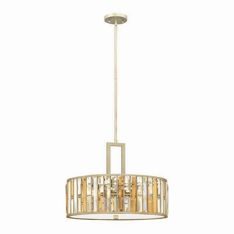 Hinkley Gemma 3 Light Silver Leaf Ceiling Pendant soft glow ceiling light