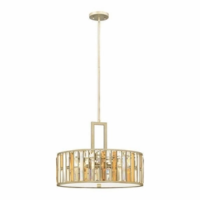 Hinkley Gemma 3 Light Silver Leaf Ceiling Pendant soft glow ceiling light