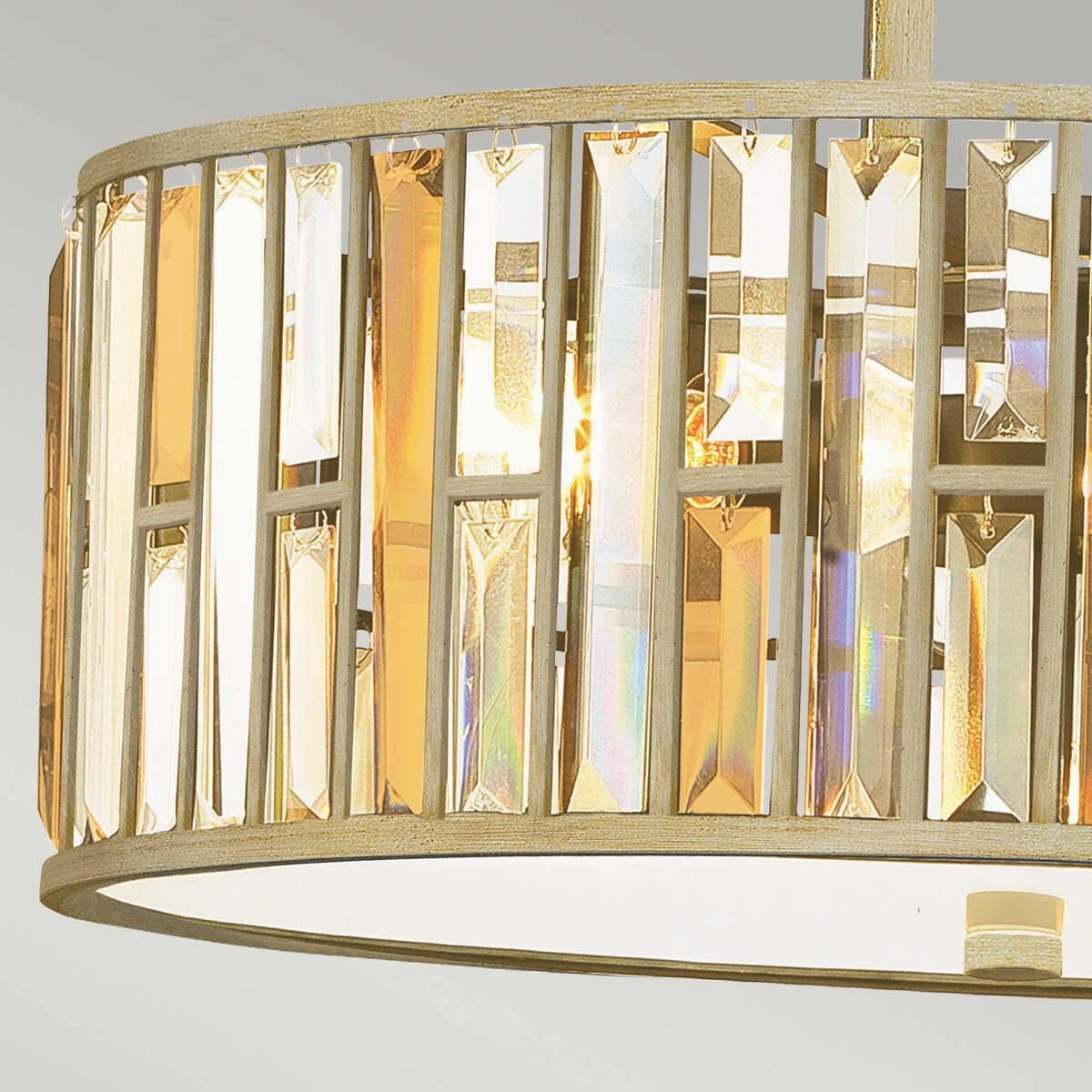 Hinkley Gemma 3 Light Silver Leaf Ceiling Pendant