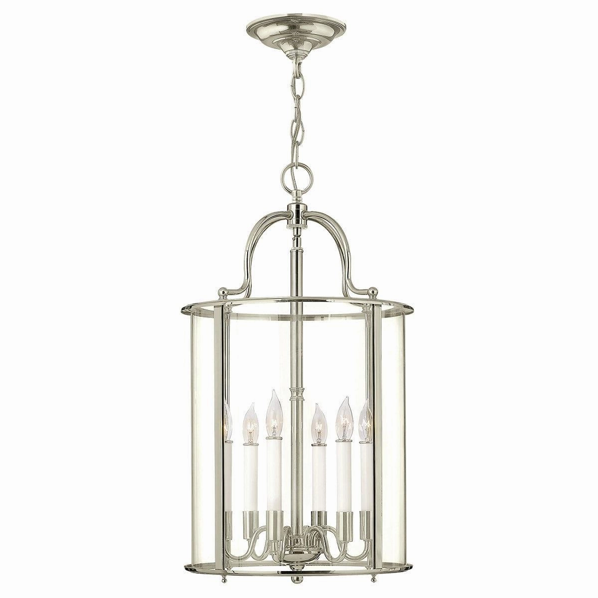 Hinkley Gentry 6 Light Large Polished Nickel Pendant ambient ceiling fixture