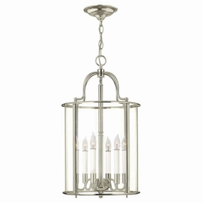 Hinkley Gentry 6 Light Large Polished Nickel Pendant ambient ceiling fixture