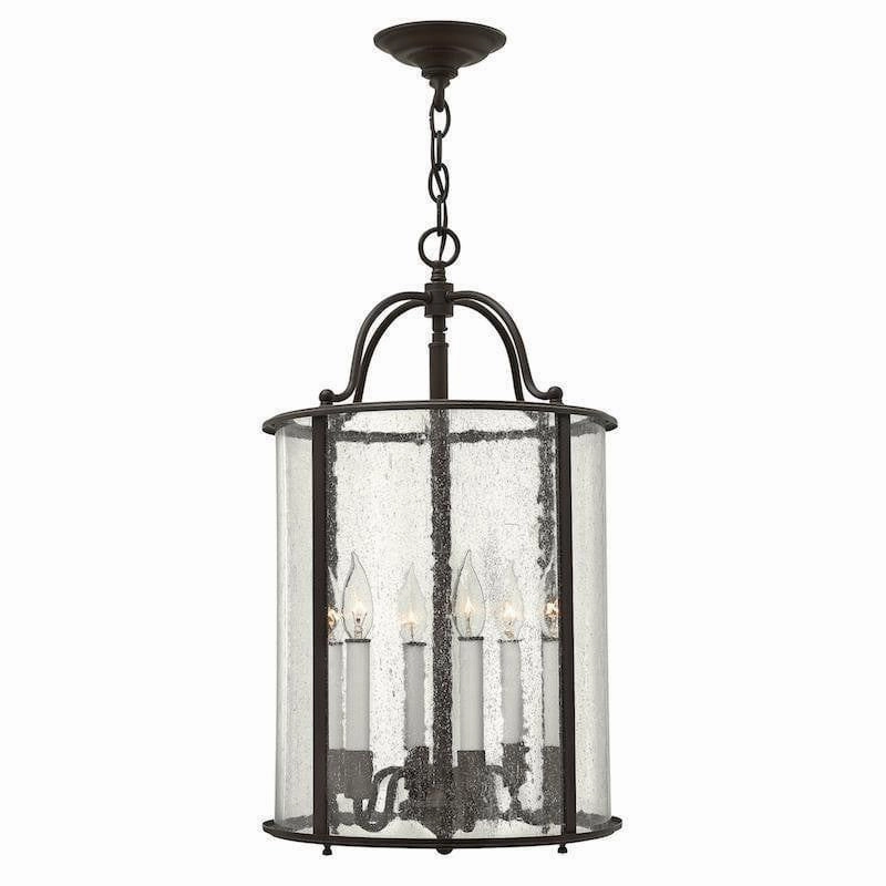 Hinkley Gentry Olde Bronze Large Ceiling Lantern 6 Light sleek LED ceiling lamp