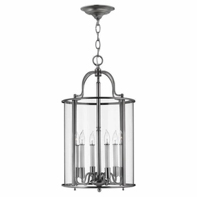 Hinkley Gentry Pewter Large Ceiling Lantern - 6 Light ambient ceiling fixture