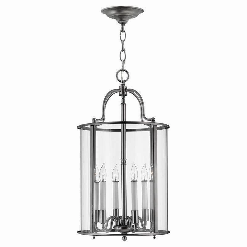 Hinkley Gentry Pewter Large Ceiling Lantern - 6 Light ambient ceiling fixture
