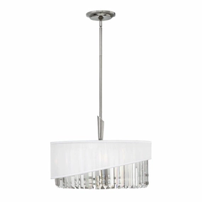 Hinkley Gigi 3 Light Polished Nickel Pendant Ceiling Light soft glow ceiling light