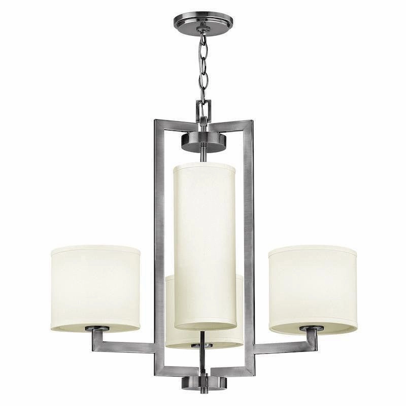 Hinkley Hampton Antique Nickel 4 Light Chandelier white ceiling lamp