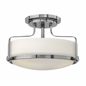 Hinkley Harper Small Semi-Flush Polished Chrome Light ambient ceiling fixture