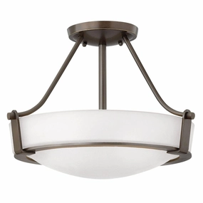 Hinkley Hathaway 2 Light Small Semi-Flush Bronze Ceiling Light soft glow ceiling light