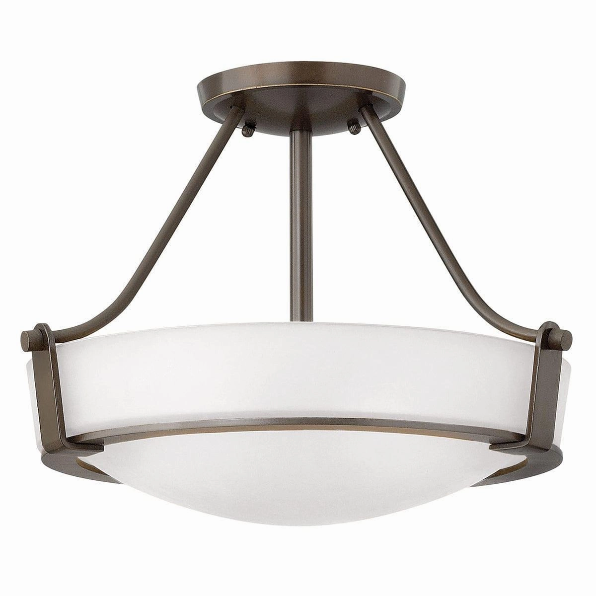 Hinkley Hathaway 2 Light Small Semi-Flush Bronze Ceiling Light soft glow ceiling light