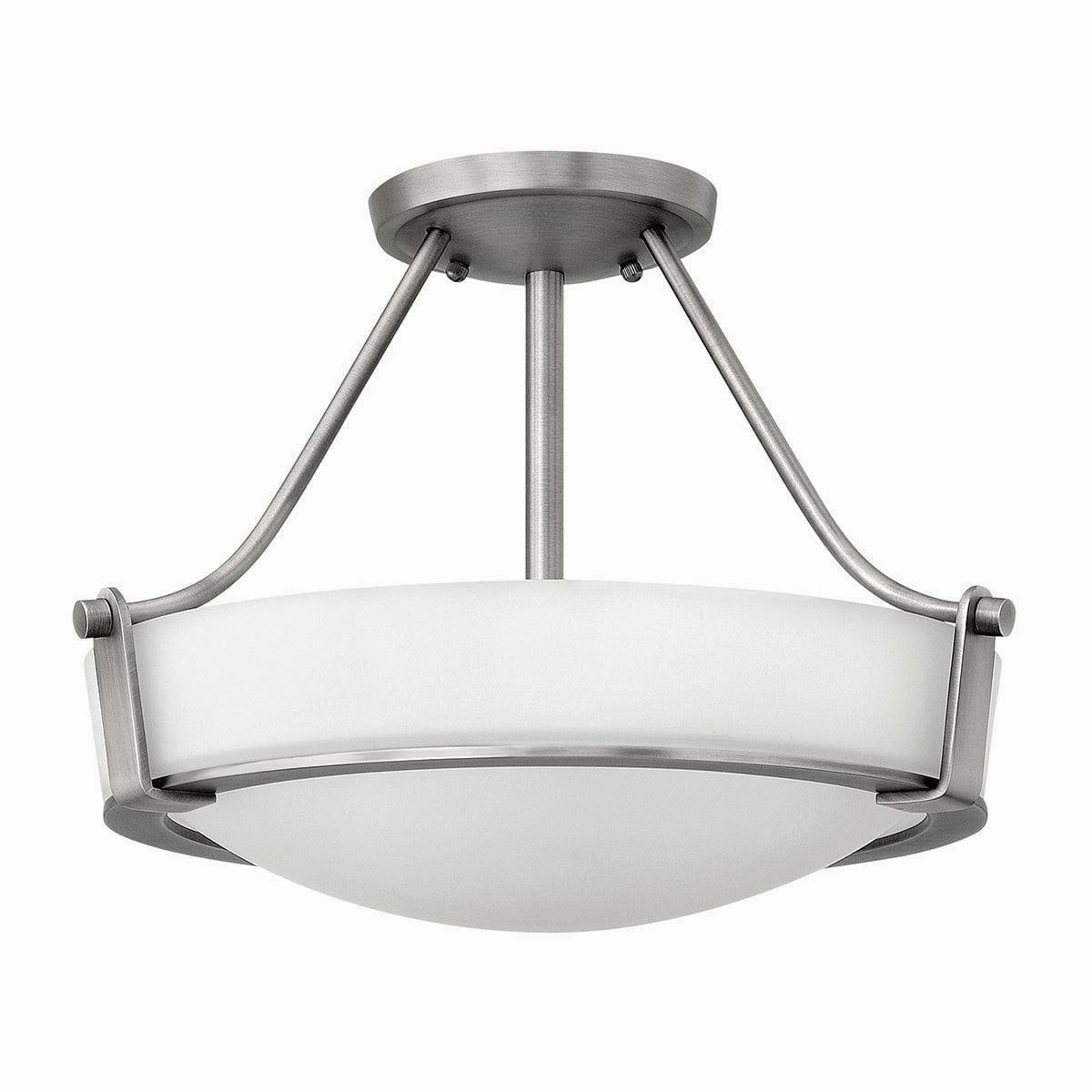 Hinkley Hathaway 2 Light Small Semi-flush Nickel Ceiling Light soft glow ceiling light