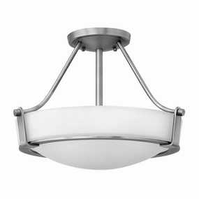 Hinkley Hathaway 2 Light Small Semi-flush Nickel Ceiling Light soft glow ceiling light