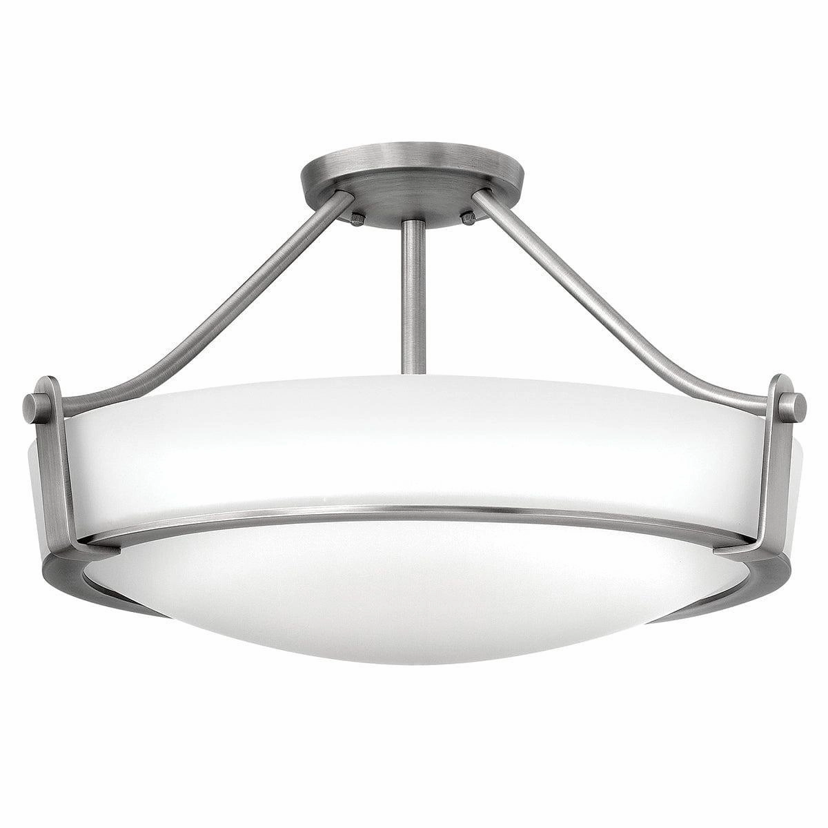 Hinkley Hathaway 3 Light Medium Semi-flush Nickel Ceiling Light soft glow ceiling light
