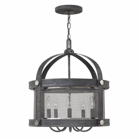 Hinkley Holden 5 Light Aged Zinc Chandelier ambient ceiling fixture