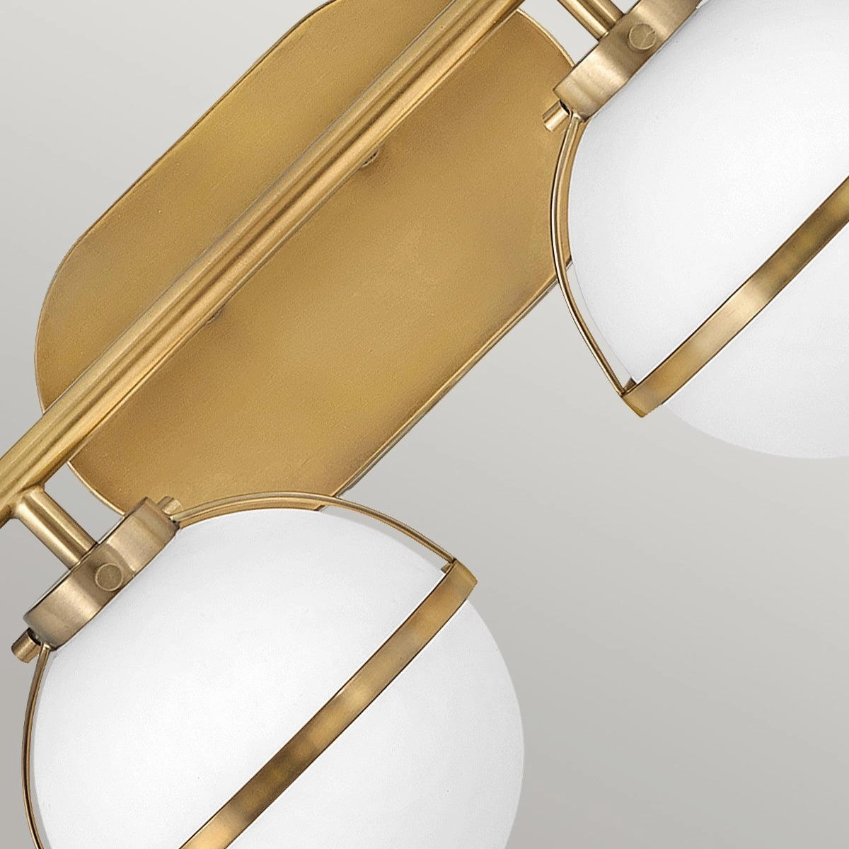Hinkley Hollis 2 Brass Opal Glass Bathroom Wall Light