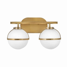 Hinkley Hollis 2 Brass Opal Glass Bathroom Wall Light vintage desk lamp