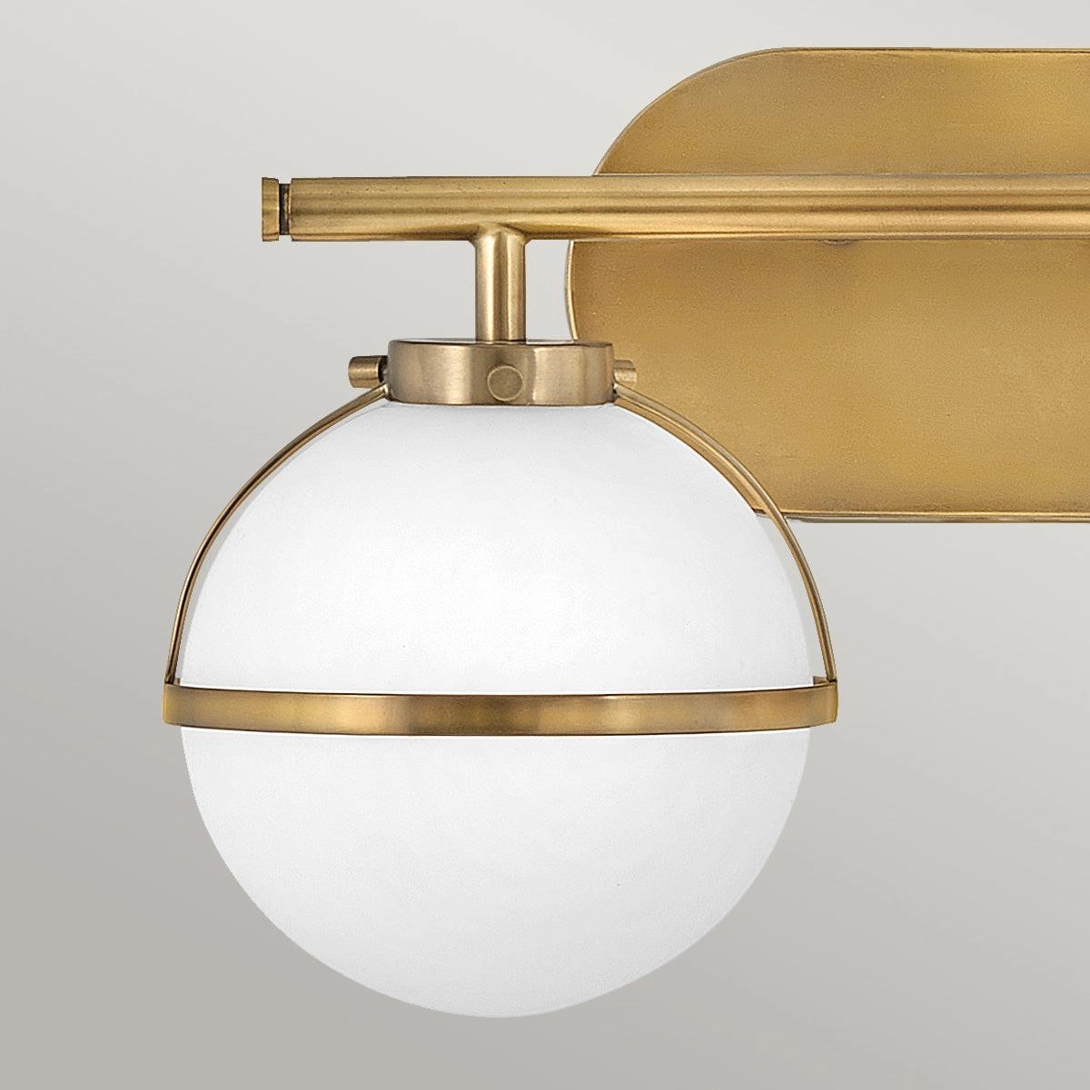 Hinkley Hollis 2 Brass Opal Glass Bathroom Wall Light