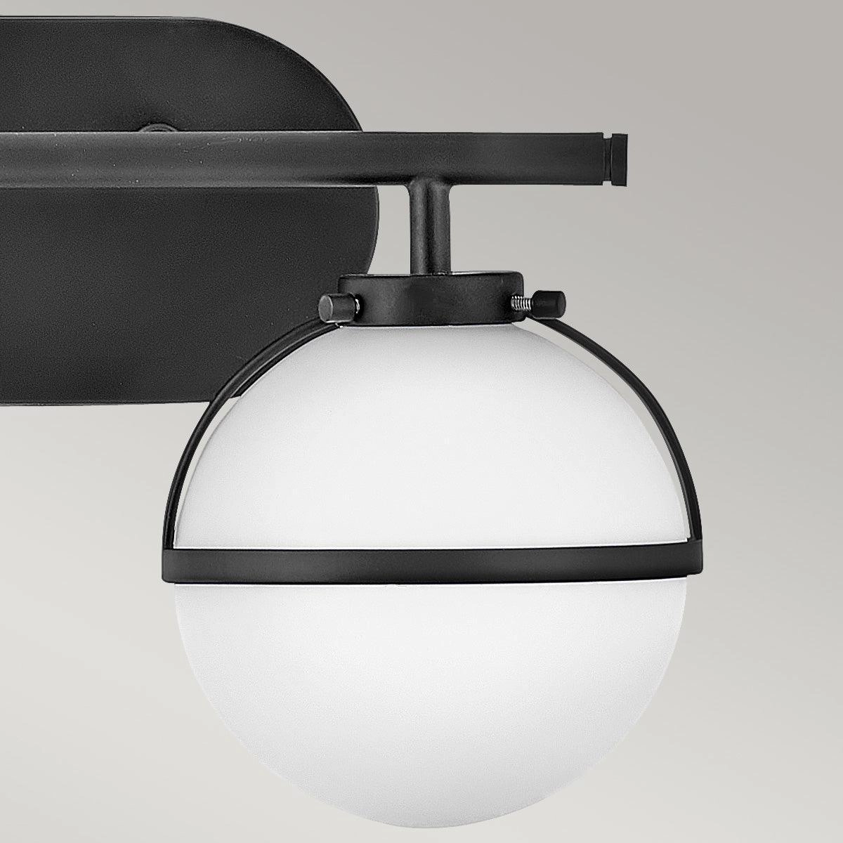 Hinkley Hollis 2 Light Black Opal Glass Bathroom Wall Light