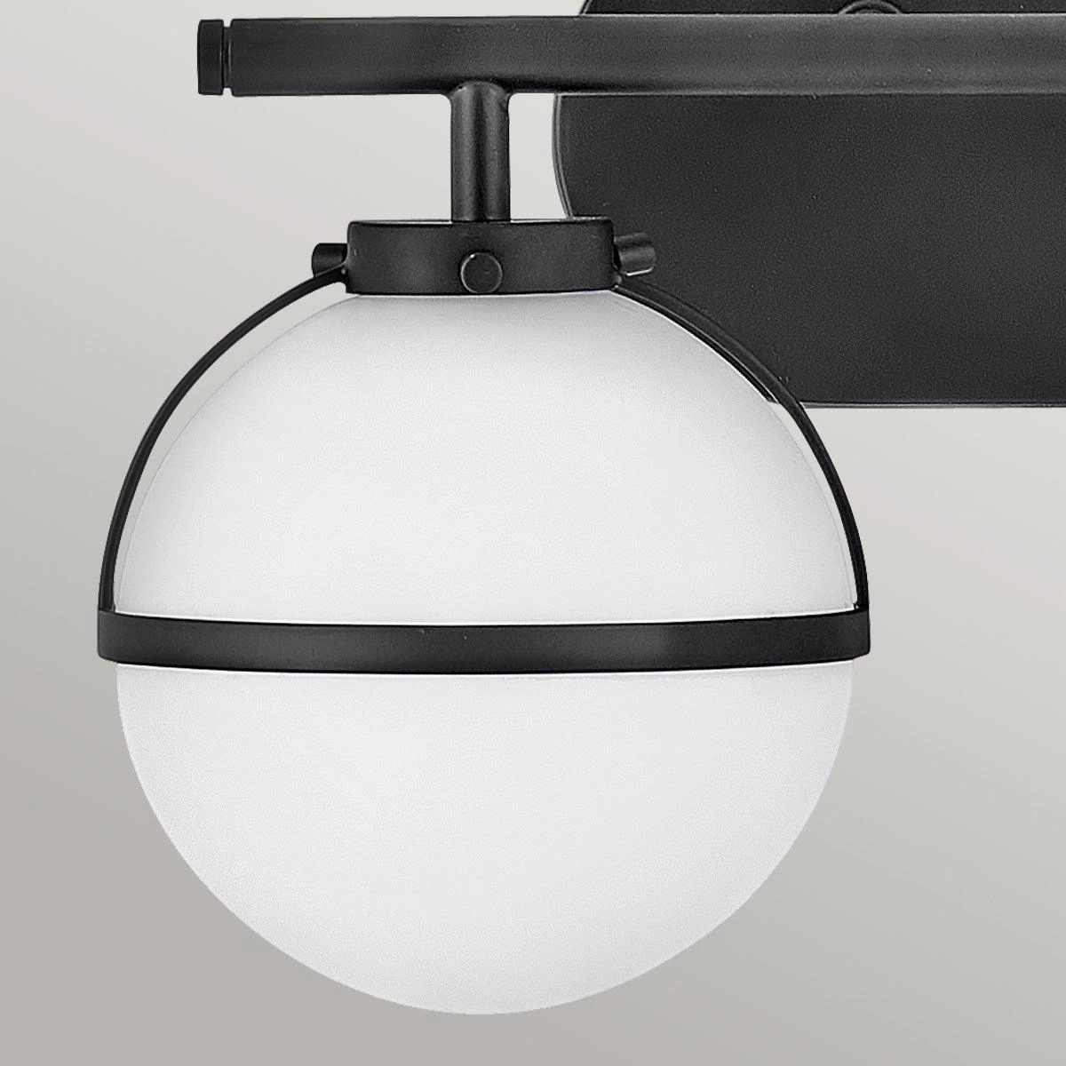 Hinkley Hollis 2 Light Black Opal Glass Bathroom Wall Light