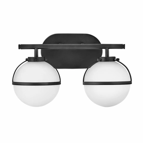 Hinkley Hollis 2 Light Black Opal Glass Bathroom Wall Light vintage desk lamp