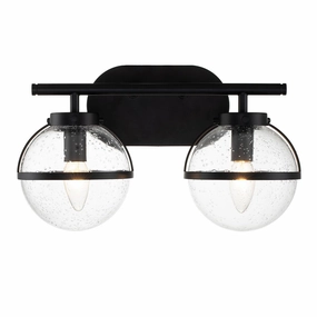 Hinkley Hollis 2 Light Black Seeded Glass Bathroom Wall Light vintage desk lamp